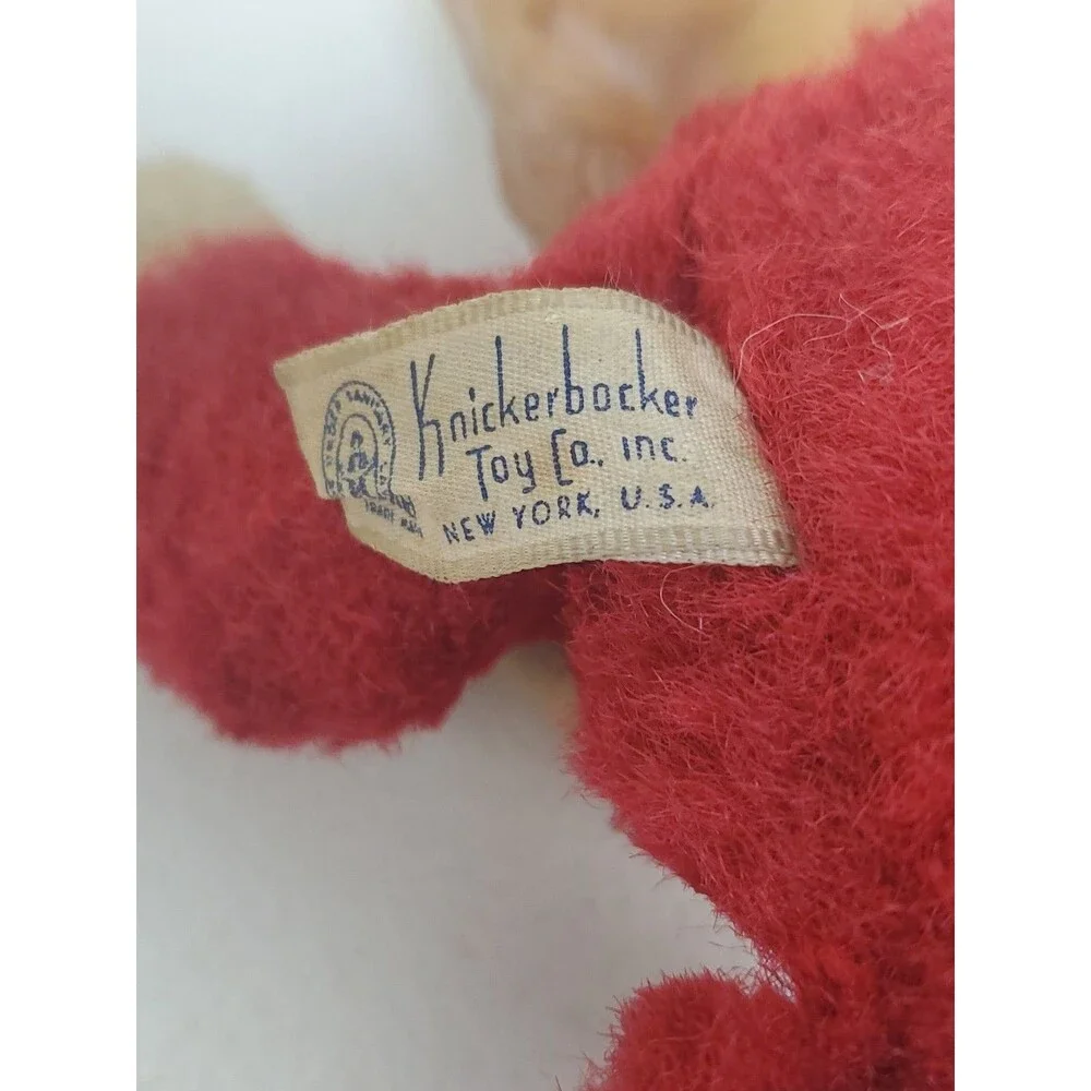 Vtg 1955Knickerbocker Toys BABY SANTA Rubber Face Plush Christmas Toy w/Tag Read